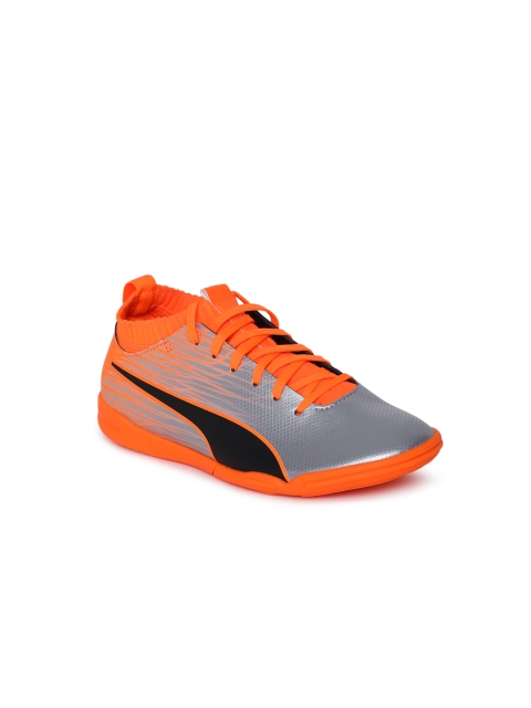 

Puma Boys Orange & Silver-Toned evoKNIT FTB II IT Jr Football Shoes