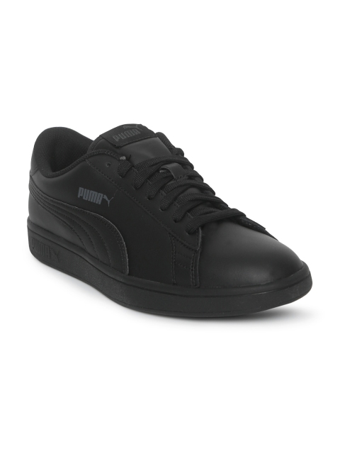 

Puma Kids Black Solid Smash v2 Junior Leather Sneakers