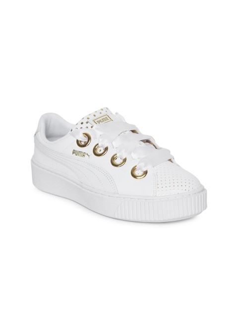 

Puma Women White Platform Kiss Ath Lux Sneakers