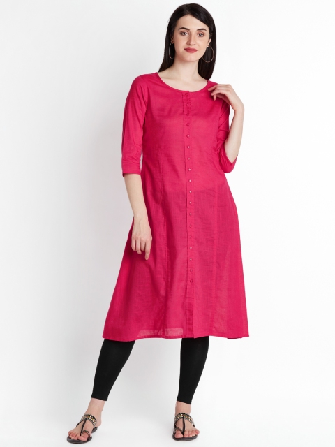 

RANGMANCH BY PANTALOONS Women Pink Solid A-Line Kurta