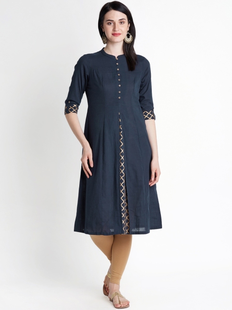 

RANGMANCH BY PANTALOONS Women Blue Printed A-Line Kurta