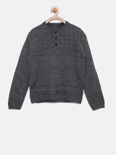 

Indian Terrain Boys Charcoal Solid Pullover