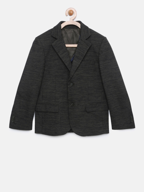 

Indian Terrain Olive Green Boys Single-Breasted Blazer