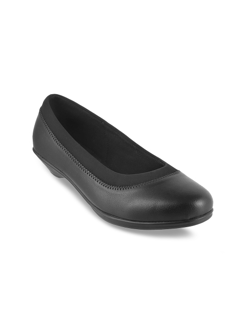 

Mochi Women Black Solid Synthetic Ballerinas