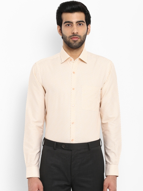 

Raymond Men Orange & White Regular Fit Printed Formal Shirt