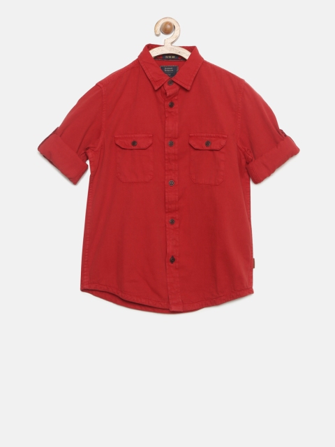 

Indian Terrain Boys Red Regular Fit Solid Casual Shirt