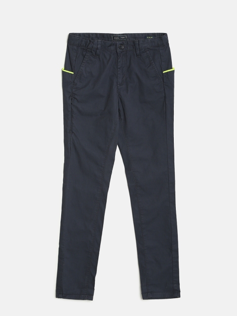 

Indian Terrain Boys Blue Regular Fit Solid Chinos