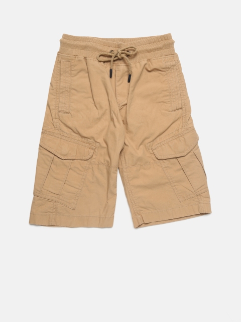 

Indian Terrain Boys Beige Solid Regular Fit Cargo Shorts