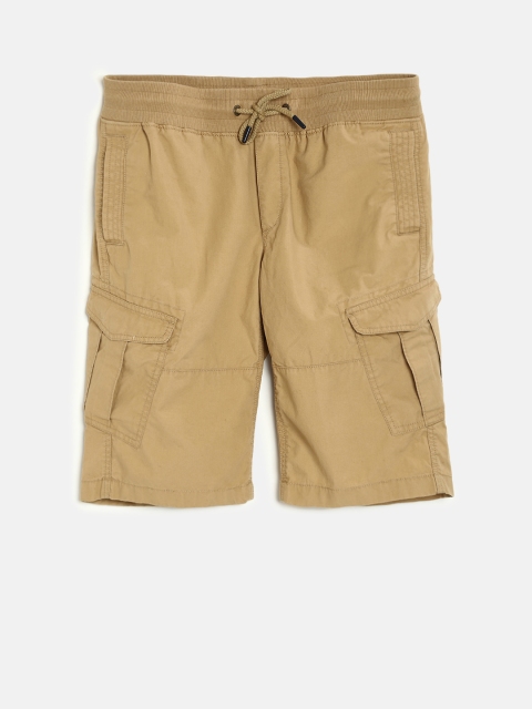

Indian Terrain Boys Khaki Solid Regular Fit Cargo Shorts