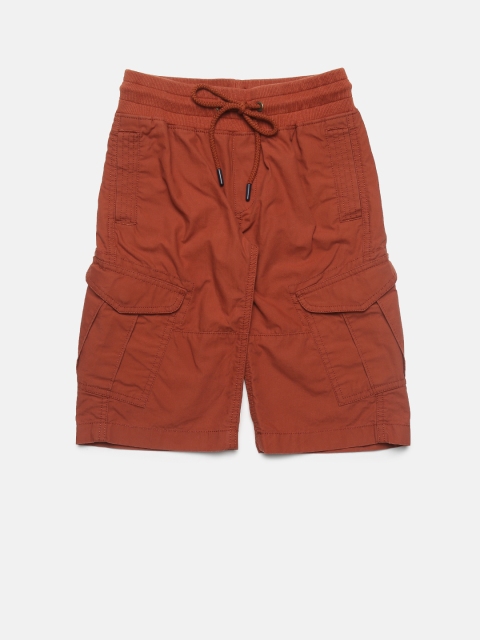 

Indian Terrain Boys Brown Solid Regular Fit Cargo Shorts