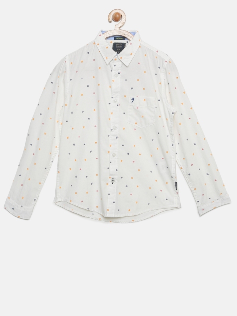 

Indian Terrain Boys White Regular Fit Printed Casual Shirt