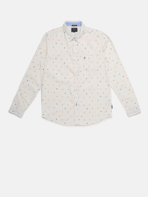 

Indian Terrain Boys White Regular Fit Printed Casual Shirt