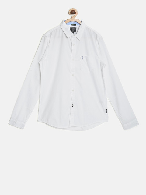 

Indian Terrain Boys White Regular Fit Solid Casual Shirt