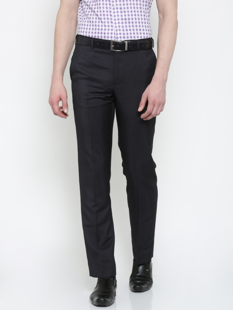 

Park Avenue Men Dark Grey Smart Tapered Fit Solid Formal Trousers