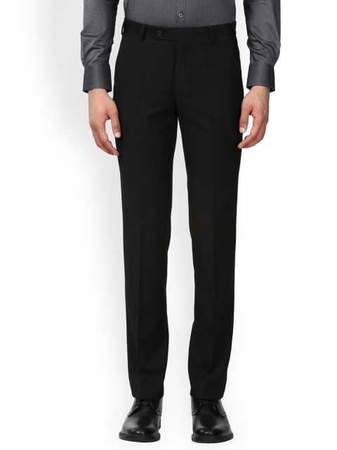 

Park Avenue Men Black Solid Formal Trousers