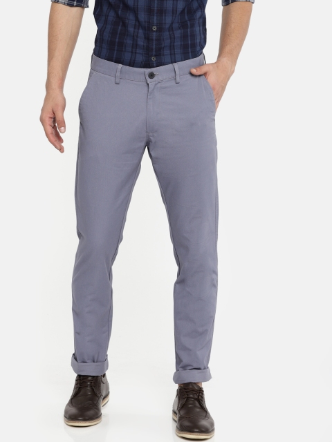 

Peter England Casuals Men Blue Slim Fit Solid Chinos