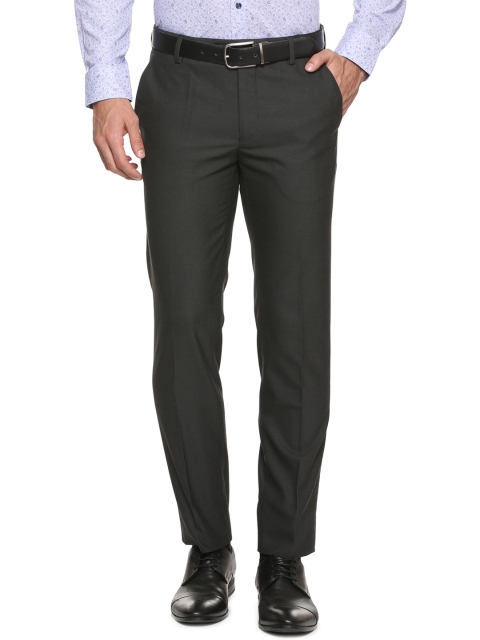 

Peter England Men Black Slim Fit Solid Regular Trousers
