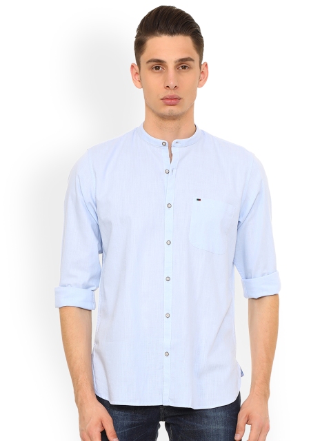 

Peter England Casuals Men Turquoise Blue Slim Fit Solid Casual Shirt