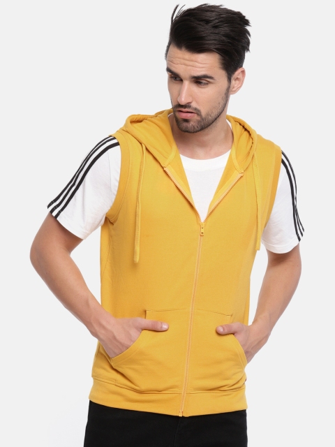 

Peter England Men Yellow Solid Hooded Sweatshirt