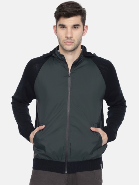 

Peter England Men Blue Solid Bomber Jacket