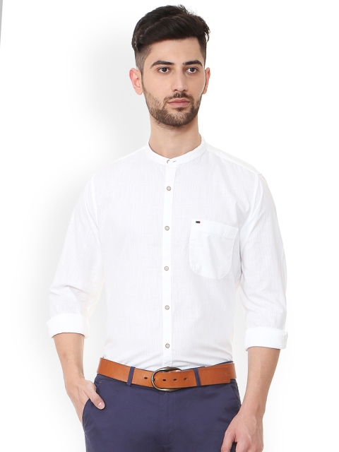 

Peter England Casuals Men White Slim Fit Solid Casual Shirt