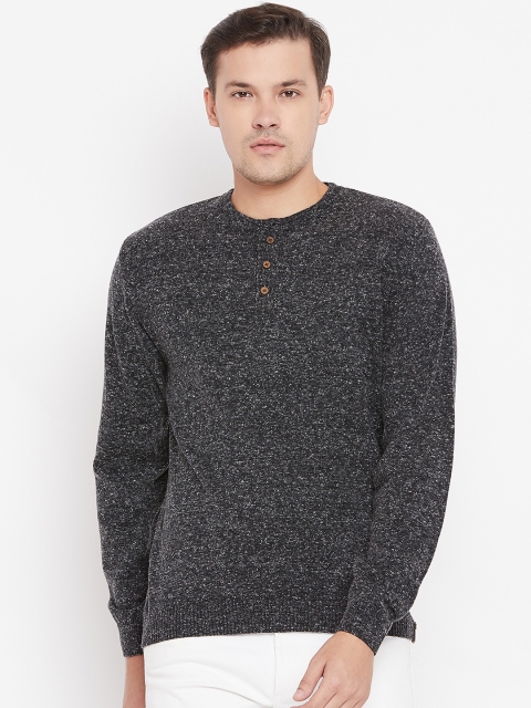 

Peter England Men Charcoal Grey Solid Sweater