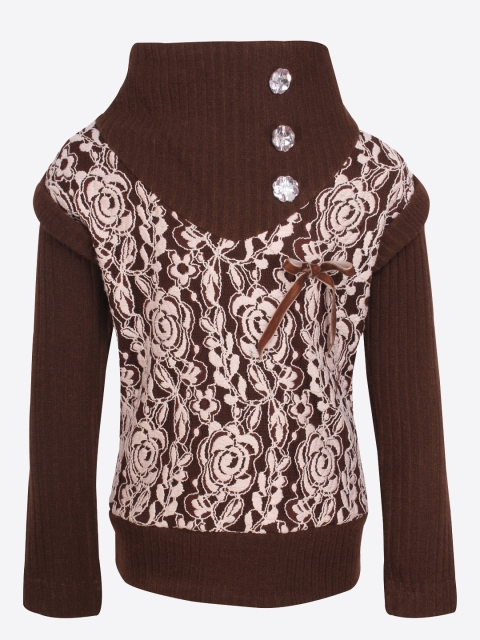 

CUTECUMBER Girls Brown Embellished Top
