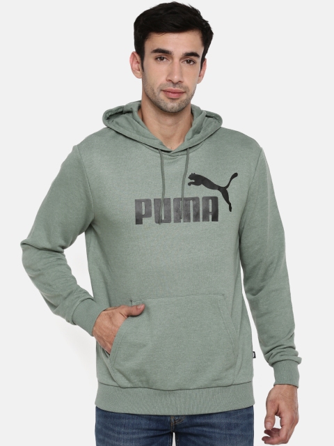 

Puma Men Green Printed Elevated ESS Hooded Sweatshirt