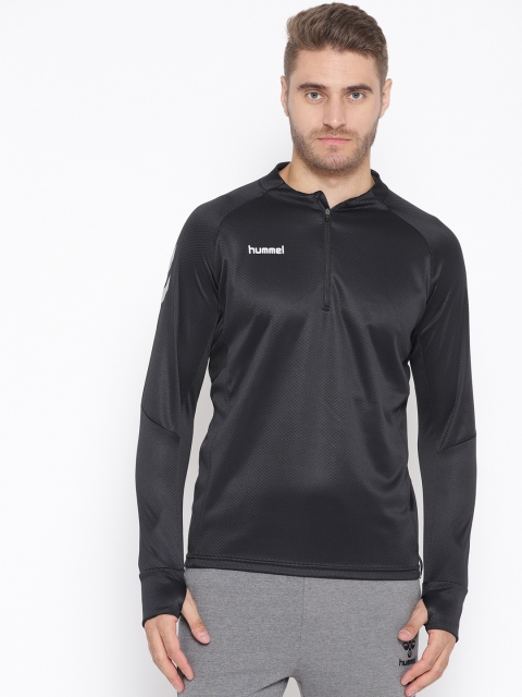 

hummel Men Black Self Design Sporty Jacket