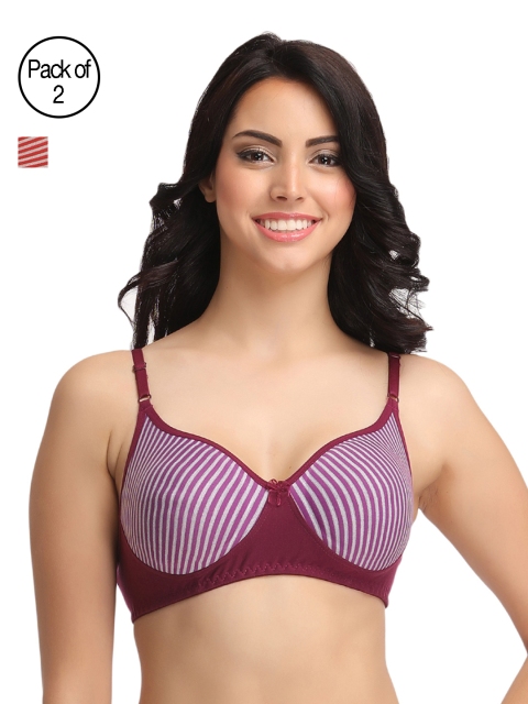 

Clovia Pack of 2 T-shirt Bra, Red