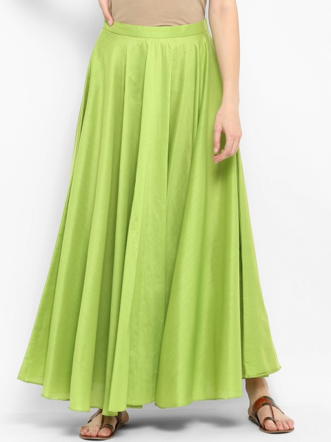 

Abhishti Women Green Flared Maxi Skirt