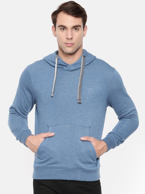

Wrangler Men Blue Solid Hooded Sweatshirt