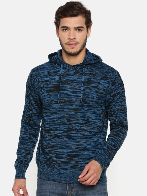 

Wrangler Men Blue & Black Self Design Pullover