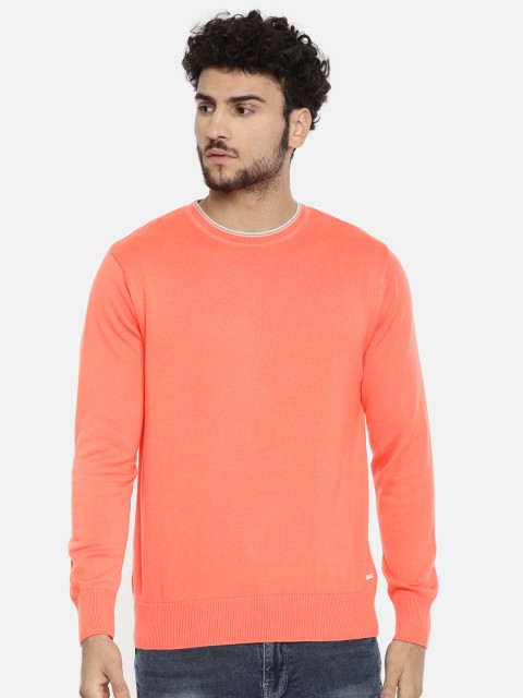 

Wrangler Men Coral Pink Solid Sweater