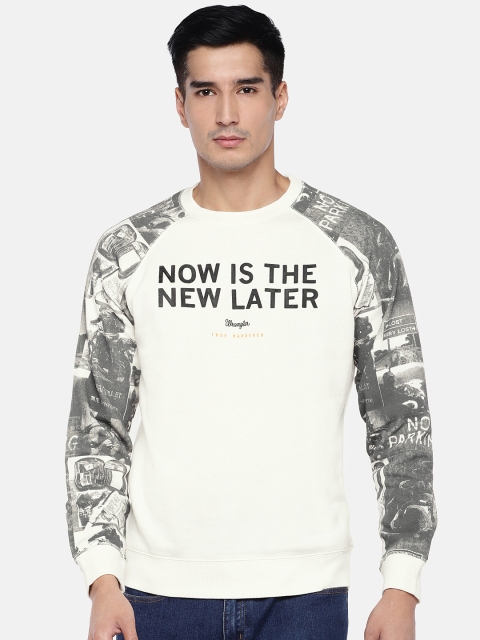 

Wrangler Men Off White Printed Sweatshirt