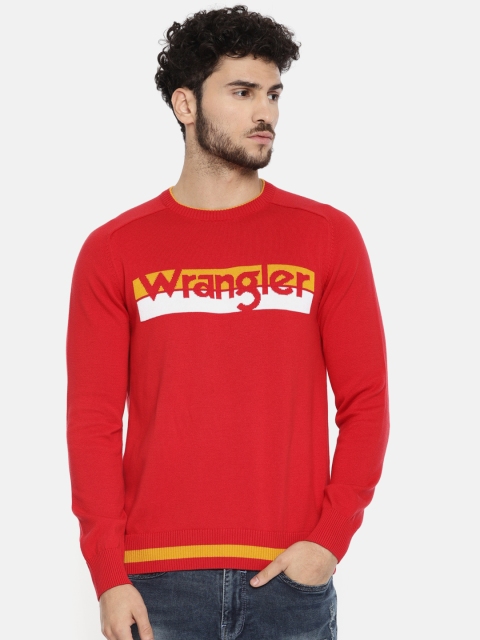 

Wrangler Men Red Self Design Sweater
