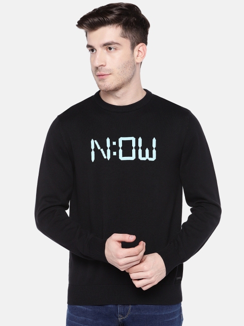 

Wrangler Men Black Printed Pullover Sweater