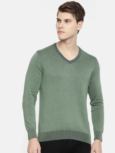 

Wrangler Men Olive Green Solid Sweater