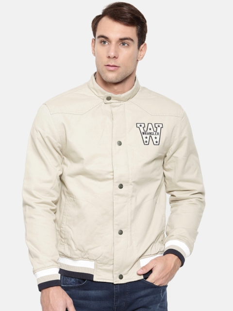 

Wrangler Men Beige Solid Tailored Slim Fit Jacket