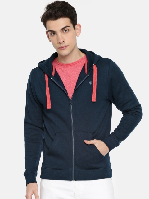 

Wrangler Men Navy Blue Solid Hooded Sweatshirt