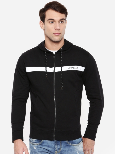 wrangler-men-black-solid-hooded-sweatshirt