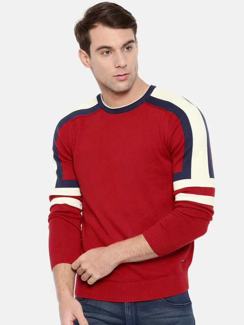 

Wrangler Men Red Solid Pullover Sweater