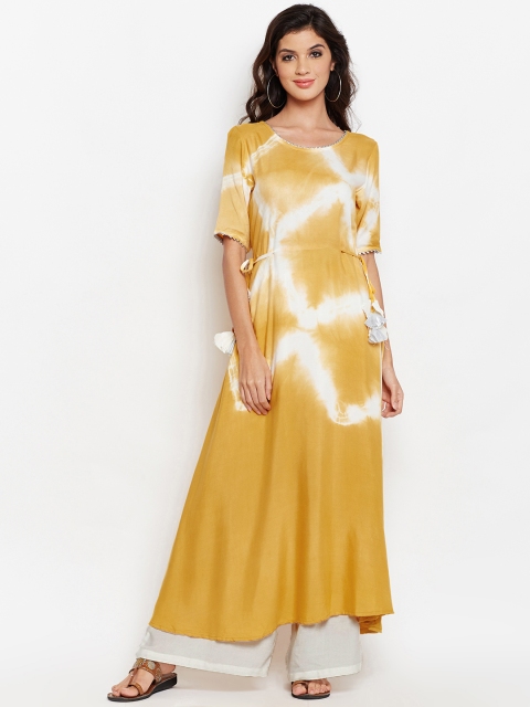 

studio rasa Women Yellow Tie & Dye Kurta