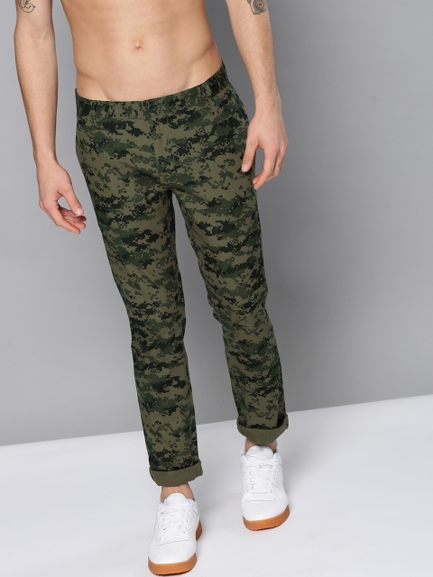 

Kook N Keech Disney Men Olive Green & Black Regular Fit Printed Trousers
