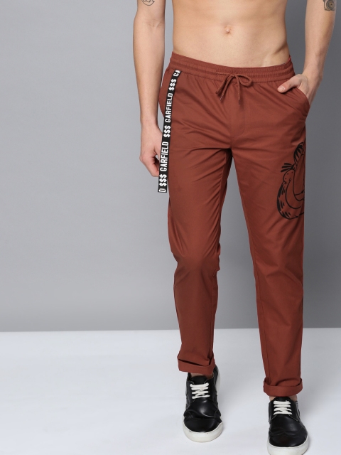 

Kook N Keech Garfield Men Rust Brown Regular Fit Solid Regular Trousers