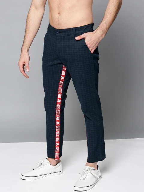 

Kook N Keech Disney Men Navy Blue Regular Fit Checked Trousers