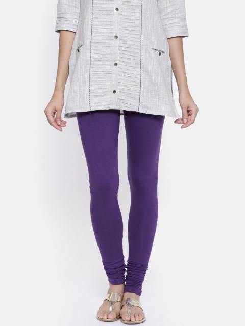 

Bitz Women Purple Churidar Leggings