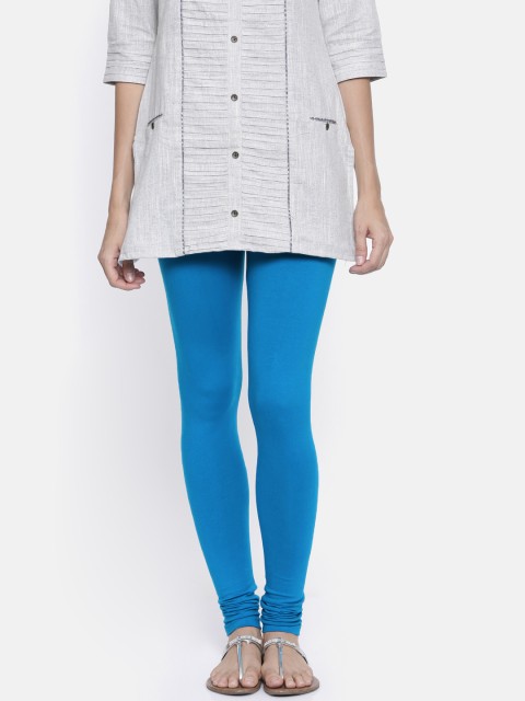 

Bitz Women Turquoise Blue Solid Churidar Leggings