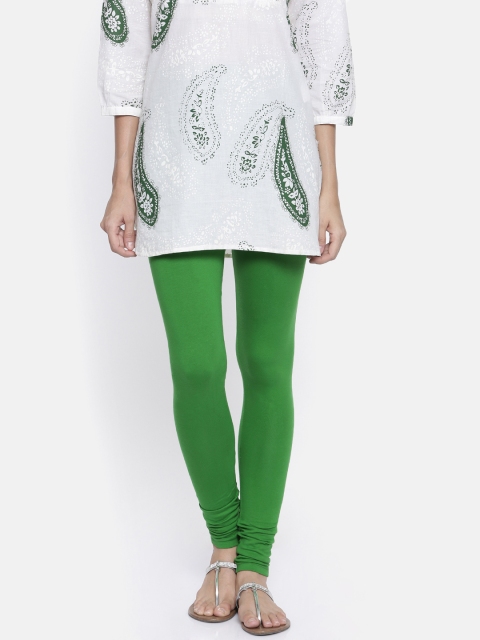 

Bitz Women Green Solid Churidar Leggings