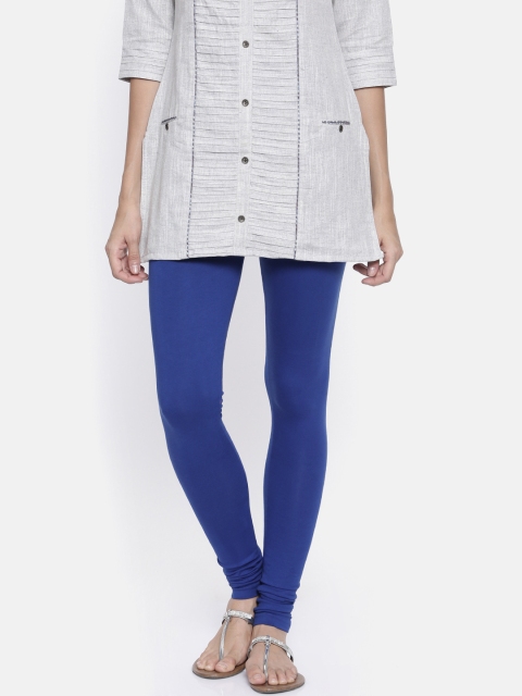 

Bitz Women Blue Solid Churidar Leggings